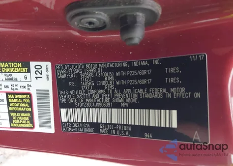 2018 Toyota Sienna Xle 8 Passenger z USA, uszkodzony, nr VIN 5TDYZ3DC4JS906391